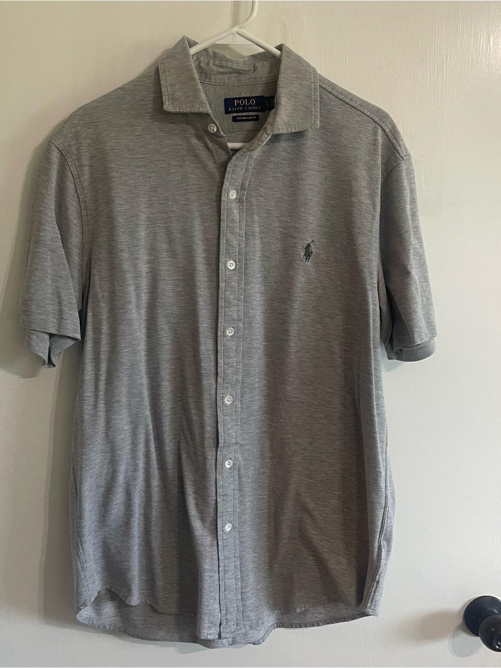 Ralph Lauren Gray Short-Sleeve Casual Button-Down Shirt